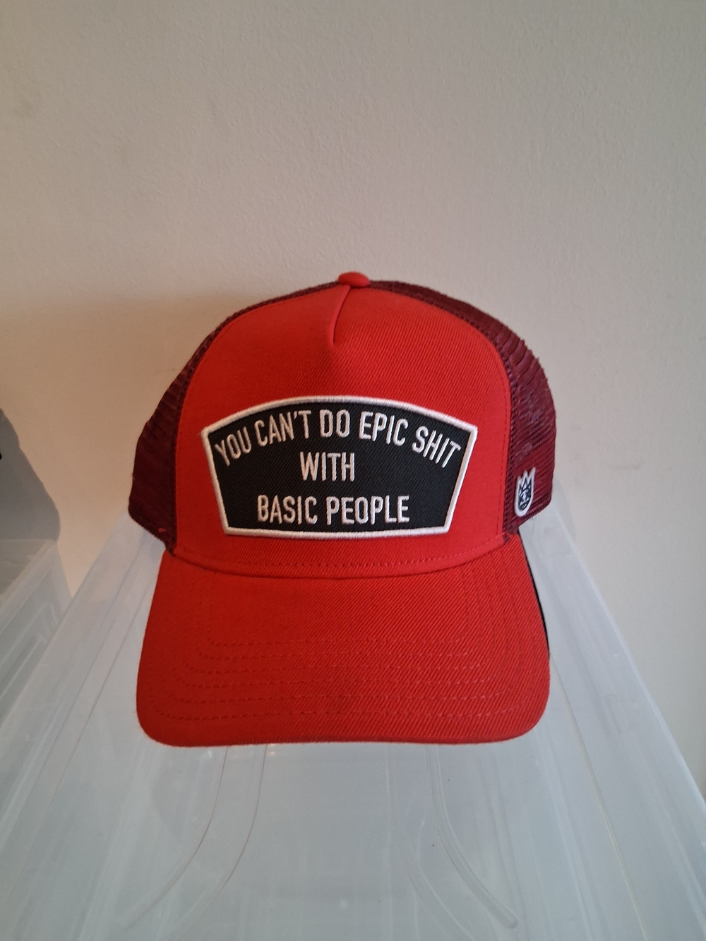 Cult of Individuality Red Trucker Cap with Black Patch!
